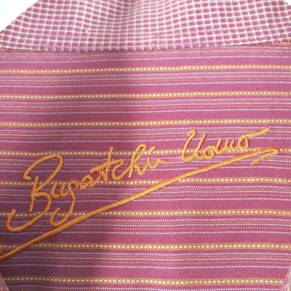 Bugatchi Uomo Red Checkered Button Down Dress Shi… - image 8